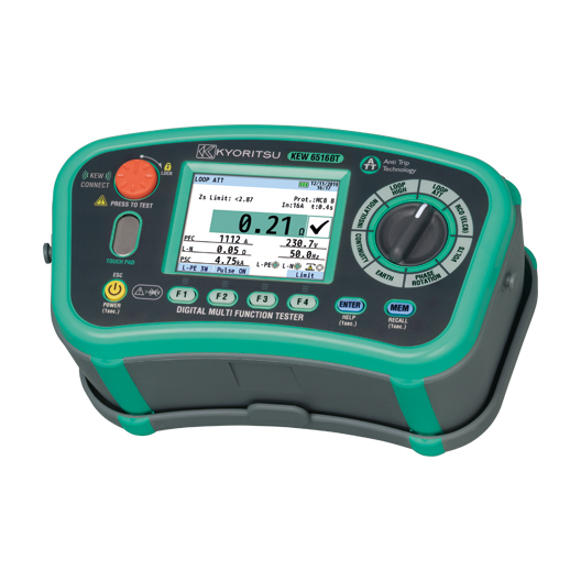 Kyoritsu KEW 6516BT Multi-Function Tester with Bluetooth, 100/250/500/1000 V
