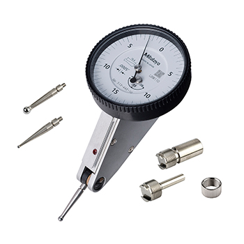 Mitutoyo 513-442-10A Horizontal Dial Test Indicator, Tilted Basic Set, 0.06" Range