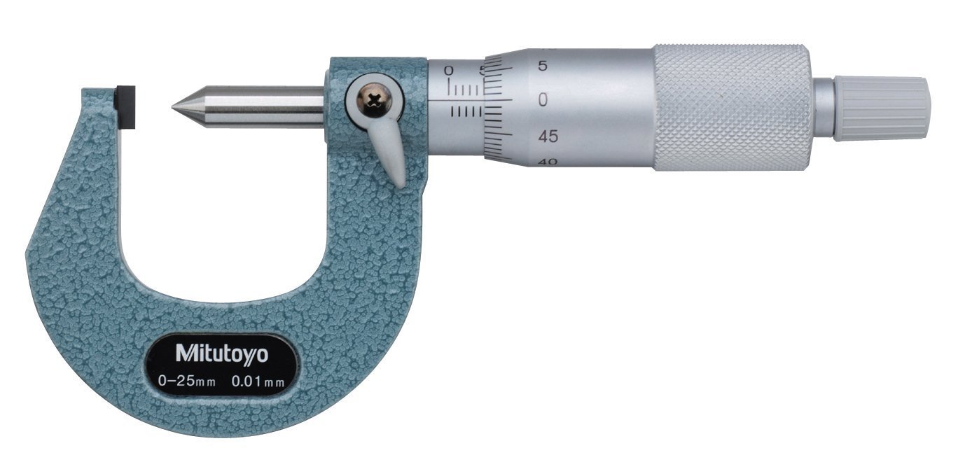 Mitutoyo 112-401 Crimp Height Micrometer, 0 to 25 mm