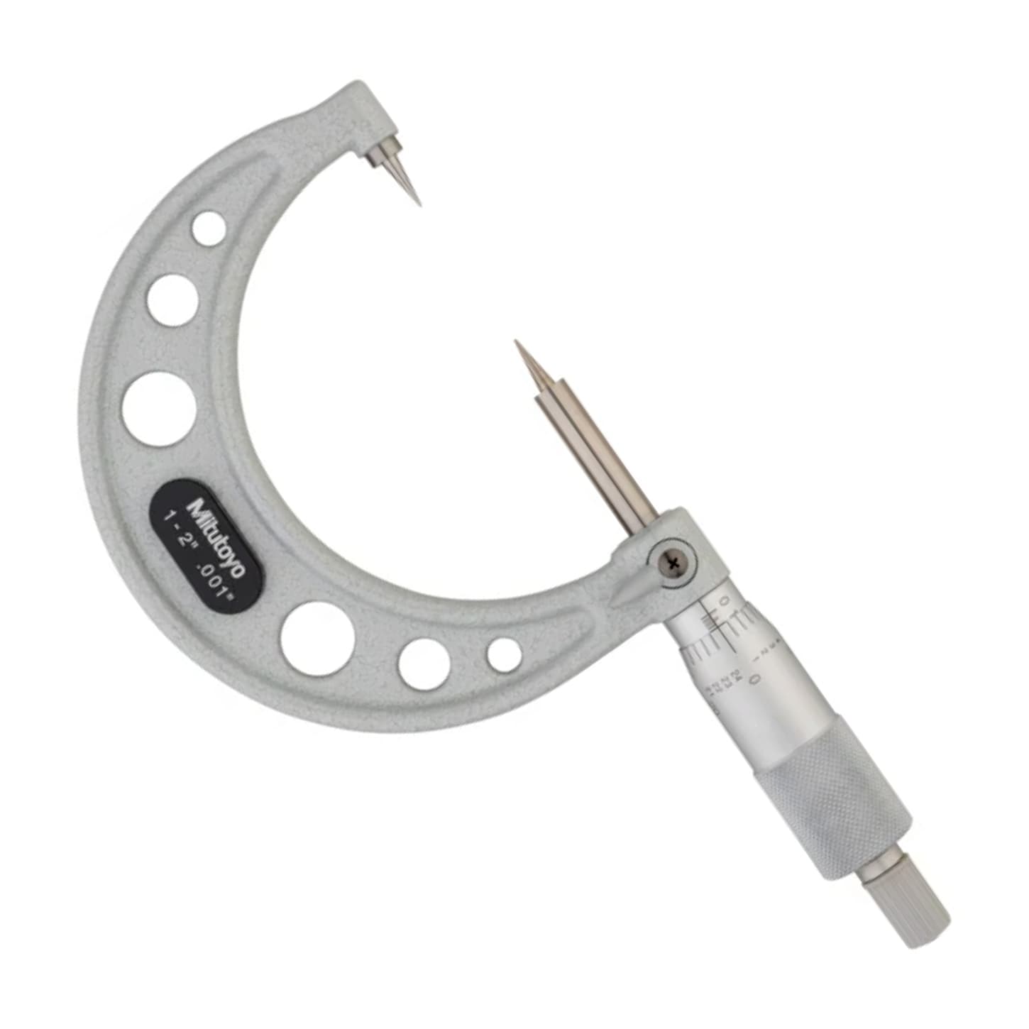 Mitutoyo 112-190 Point Micrometer with carbide tip, 1 to 2”