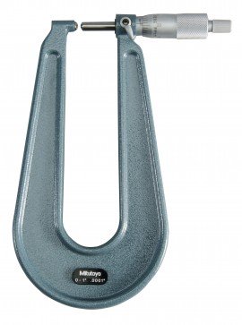 Mitutoyo 118-120 Series 118 Sheet Metal Micrometer, 0 to 1", 6.3" throat