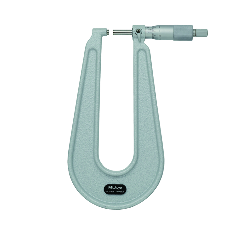 Mitutoyo 118-102 Series 118 Sheet Metal Micrometer, 0 to 25 mm, 6.3"