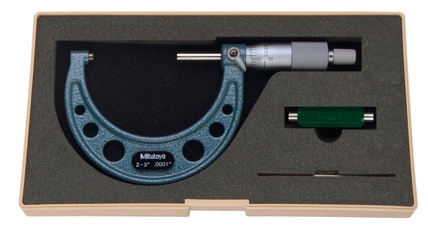 Mitutoyo 103-217 Series 103 Outside Micrometer with ratchet stop, 2 to 3", 0.0001"