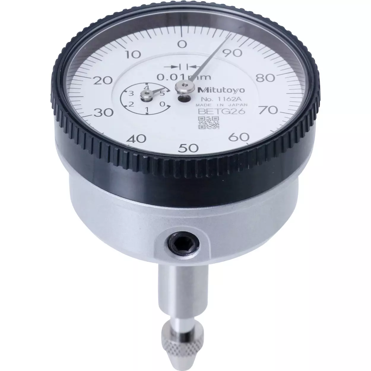 Mitutoyo 1162A Series 1 Back Plunger Dial Indicator, 5 mm, reverse reading