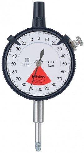 Mitutoyo 2901A-10 Series 2 Standard One Revolution Dial Indicator with Lug, 0.16 mm, Metric