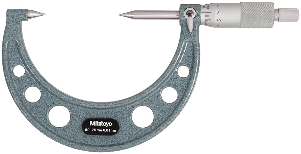 Mitutoyo 112-215 Series 112 Point Micrometer, 50 to 75 mm, 30° point