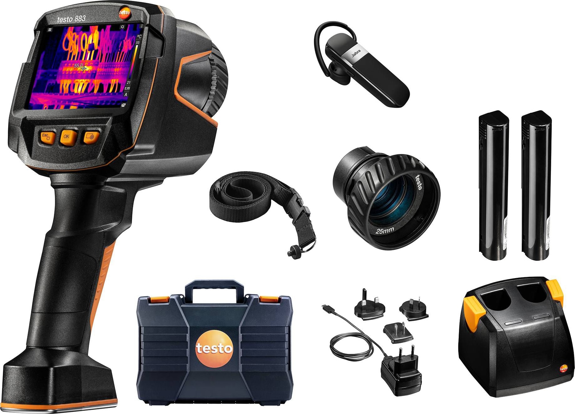 Testo 883 Kit - Thermal Imager with 2 Lenses, Spare Batteries, and Charger