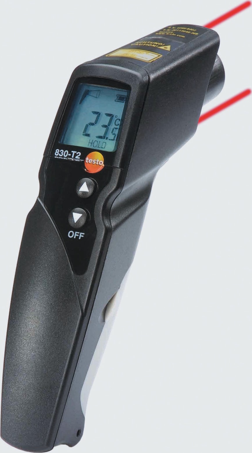 Testo 830-T2 KIT - Infrared Thermometer, 12:1 Optics - includes Probe