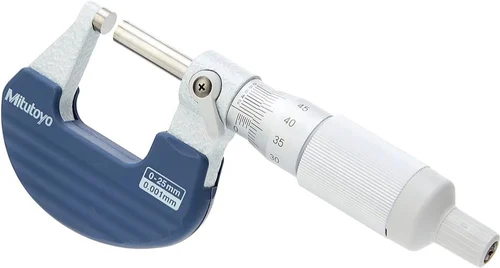 Mitutoyo 102-707 Series 102 Mechanical Ratchet-Thimble Micrometer, 0 to 25 mm, Metric