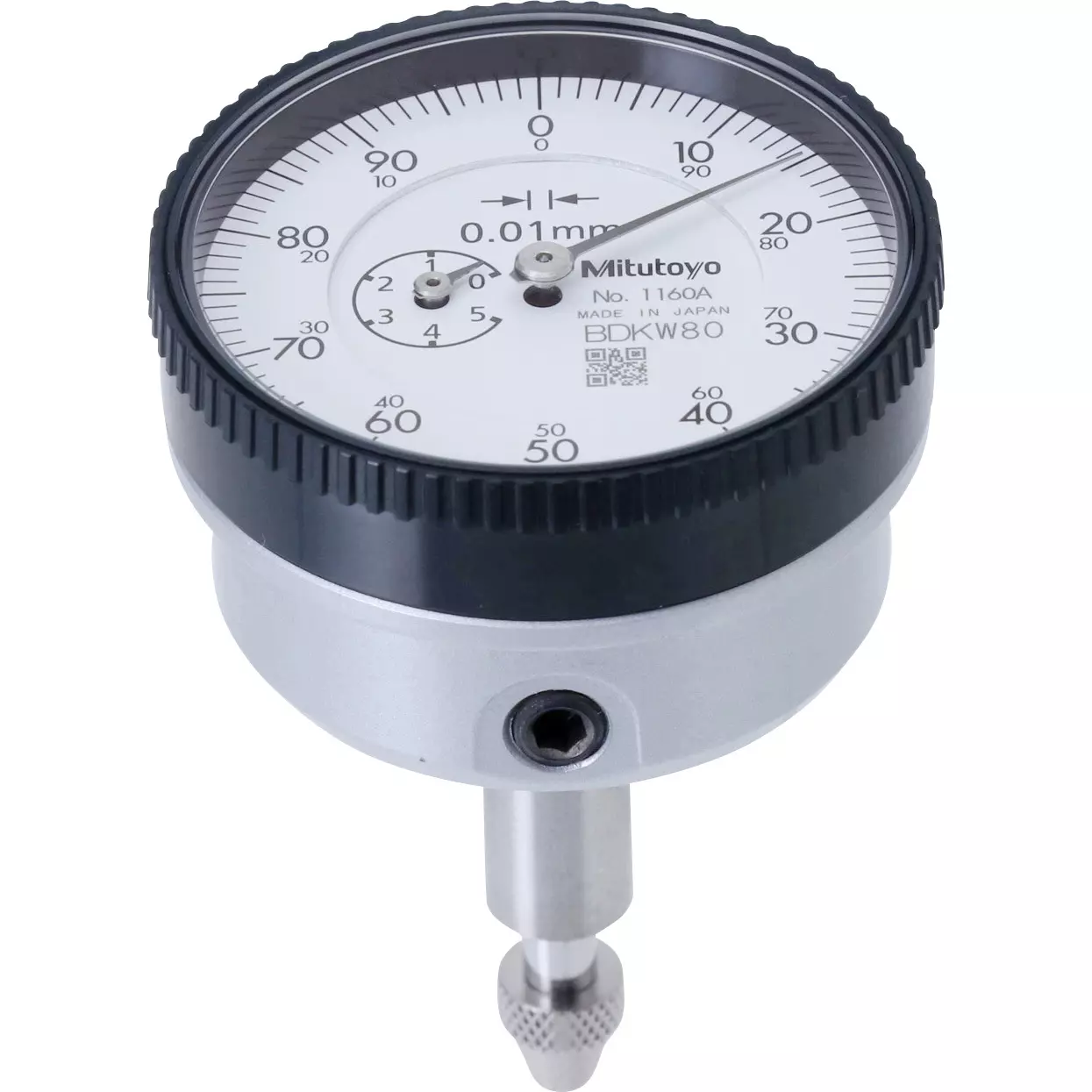 Mitutoyo 1160A Series 1 Back Plunger Dial Indicator, 5 mm, Metric