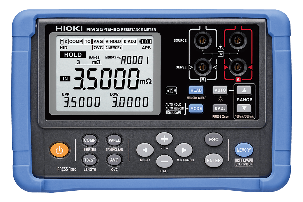 Hioki RM3548-50 Portable DC Resistance Meter, 3mΩ to 3MΩ