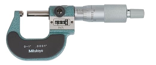 Mitutoyo 295-153 Series 295 Mechanical Micrometer with Spherical Face, 0 to 1", SAE