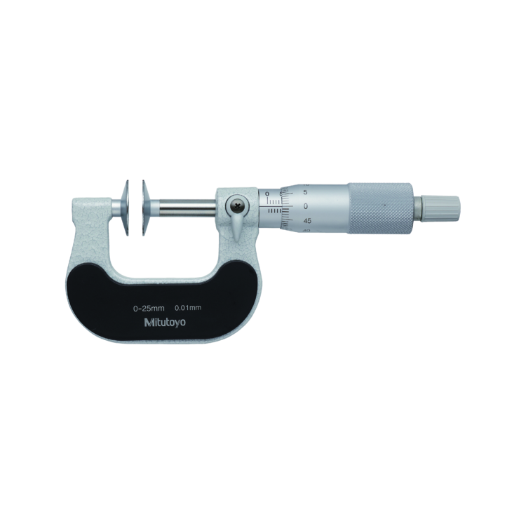 Mitutoyo 123-101 Disc Micrometer Hardened Steel, 0 to 25 mm