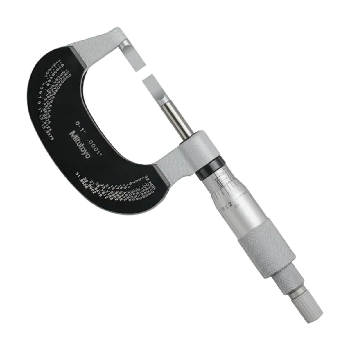 Mitutoyo 122-125-10 Blade Micrometer, Non-Rotating Spindle, 0 to 1" (0 to 25.4 mm)