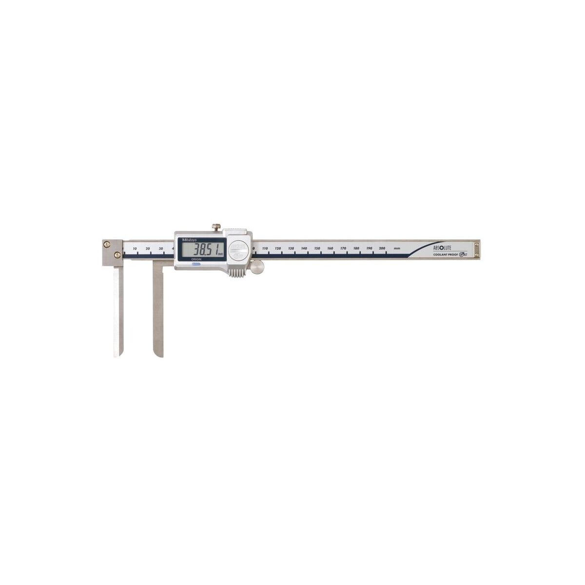 Mitutoyo 573-642-20 Digital ABS Knife-Edge Caliper, 10 to 200 mm, thumb roller