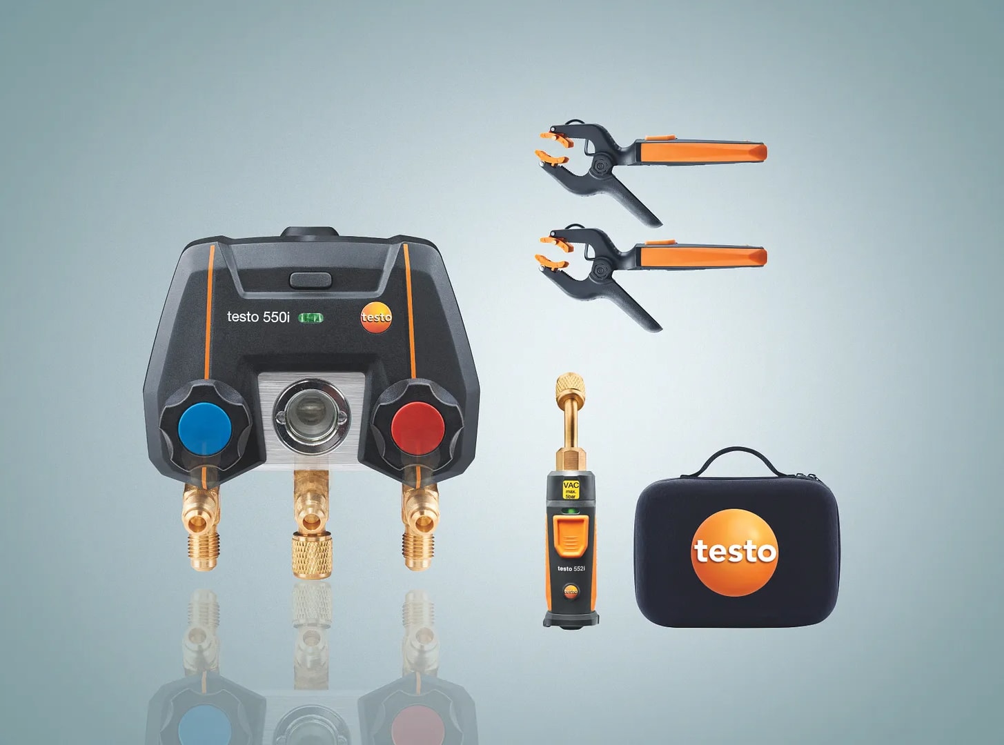 Testo 550i Smart Vacuum Kit - Smart Kit with 552i Vacuum Probe and Two 115i Temperature Probes
