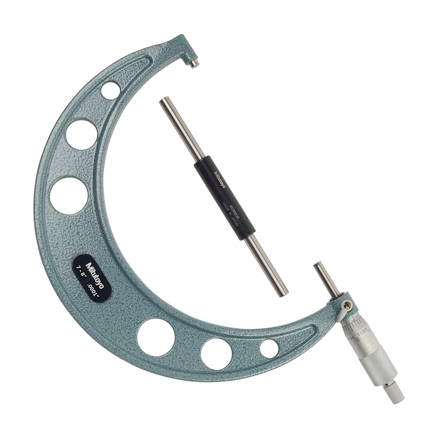 Mitutoyo 103-222 Outside Micrometer Economy Design, 7 to 8”, 0.0001"