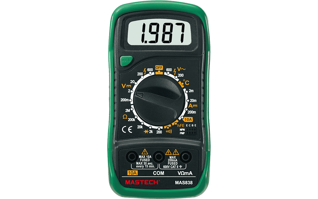 Mastech MAS838 Manual Ranging Digital Multimeter
