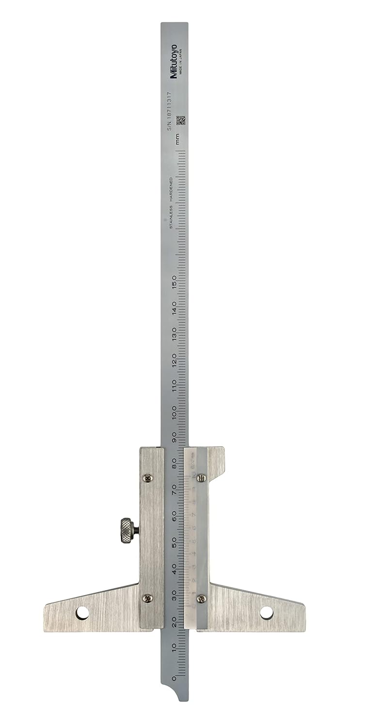 Mitutoyo 527-101 Vernier Depth Gauge, 0-150mm Range, 0.02mm Vernier Reading