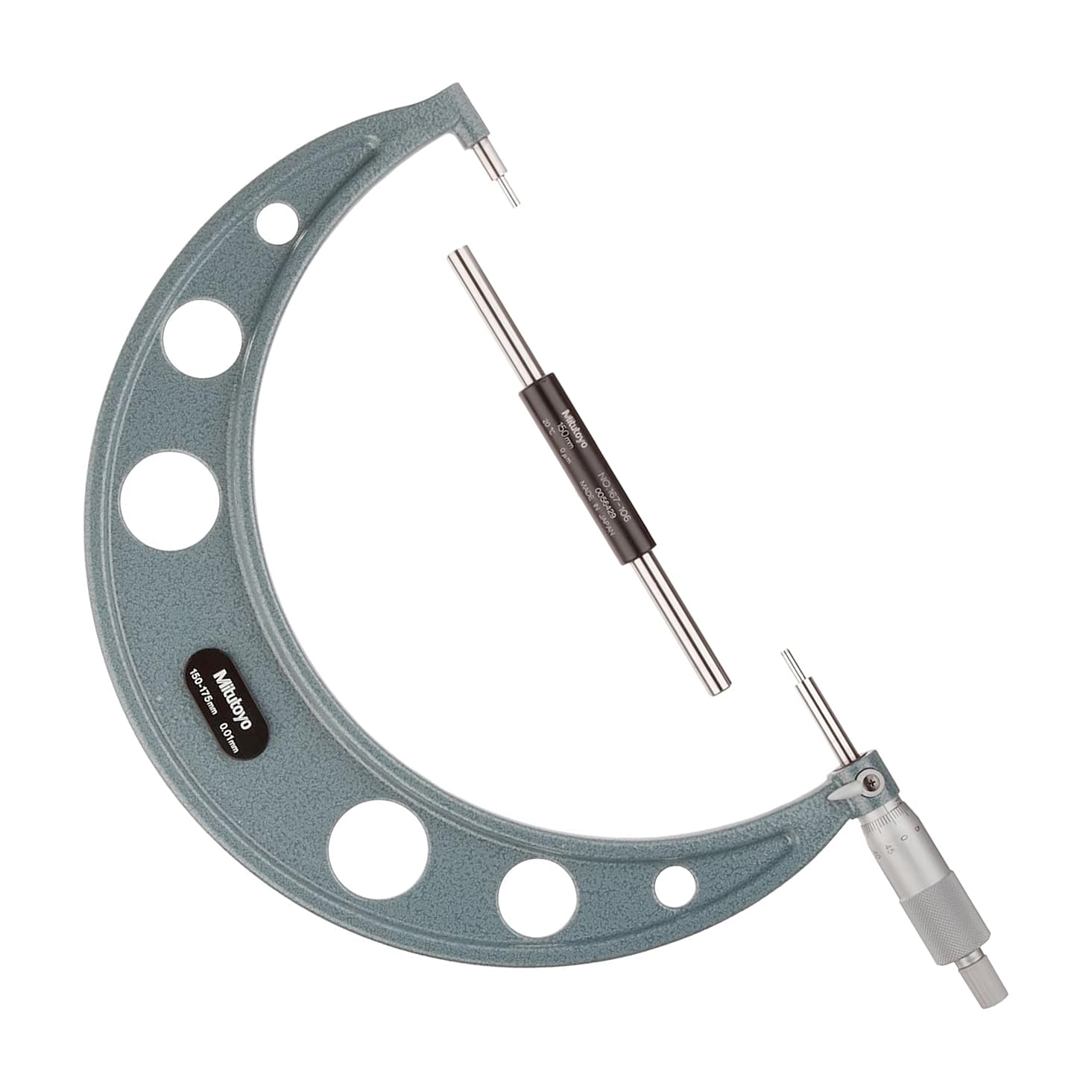 Mitutoyo 111-122 Series 111 Mechanical Spline Micrometer, 175 to 200 mm