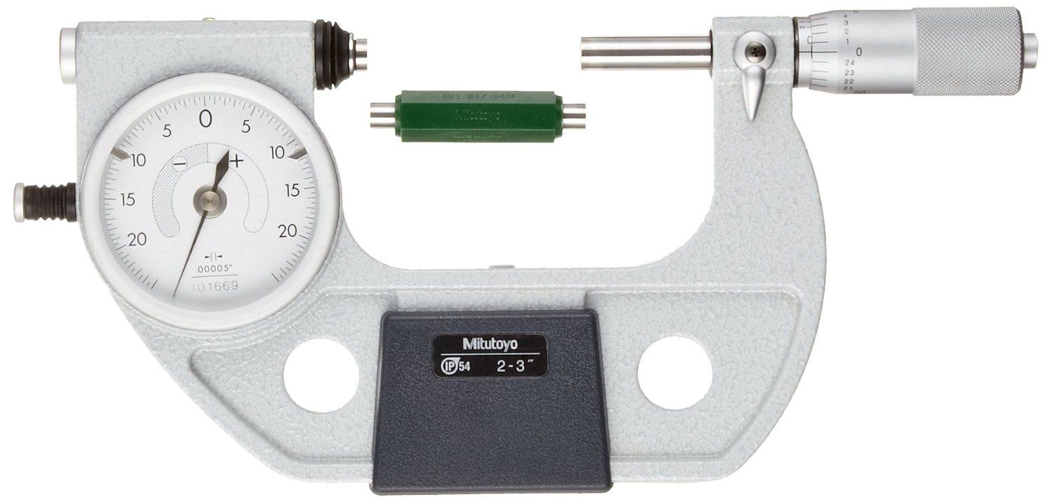 Mitutoyo 510-134 Series 510 Mechanical Indicating Micrometer, 3 to 4"