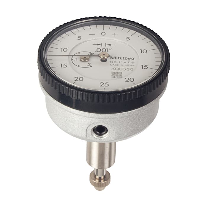 Mitutoyo 1167A Series 1 Back-Plunger Dial Indicator, 0.2"