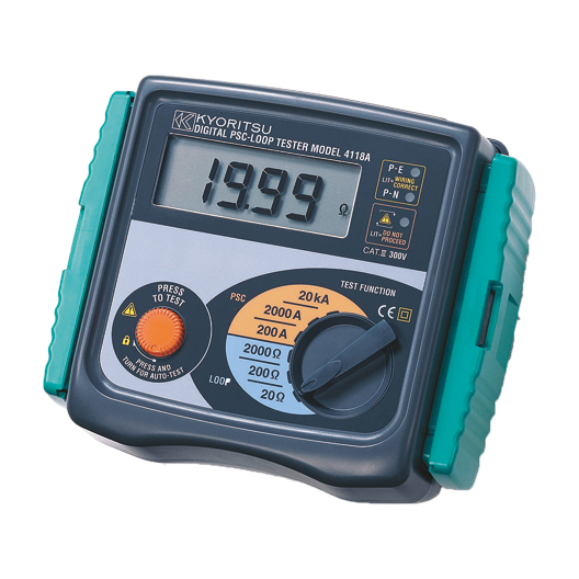Kyoritsu 4118A LOOP/PFC/PSC Tester, 20/200/2000 Ω, 195 to 253 V/50 Hz