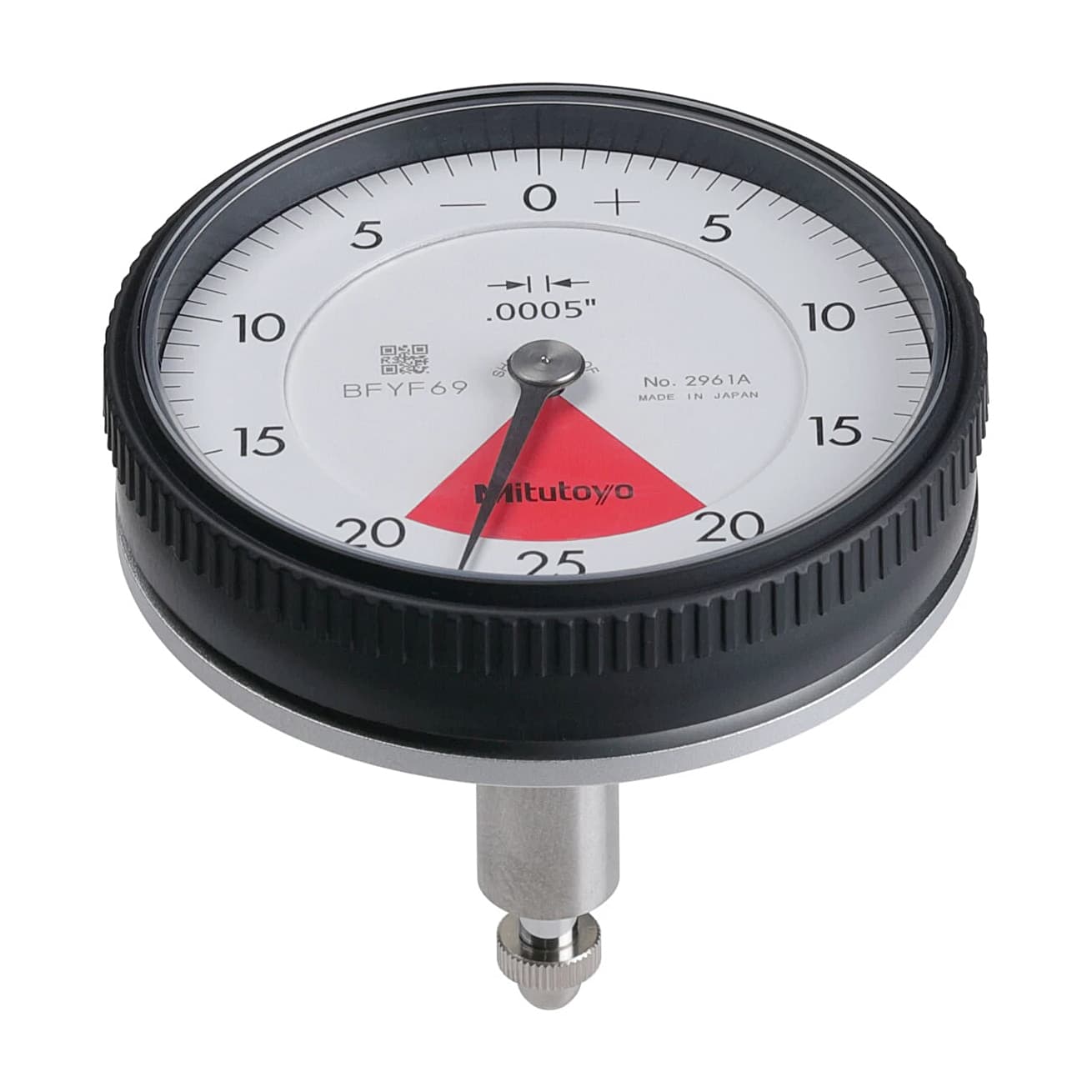 Mitutoyo 2961A Series 2 Back-Plunger Dial Indicator, 0.04", SAE