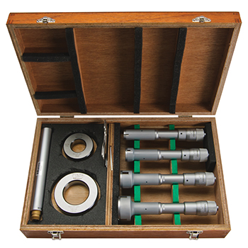 Mitutoyo 368-996 Holtest Type II 3-Point Internal Micrometer Set, 0.8-2" (4 pcs.)