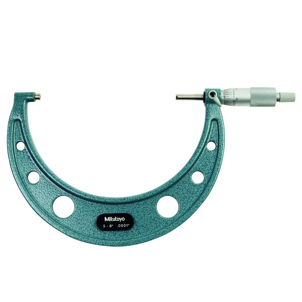 Mitutoyo 103-182 Outside Micrometer With Ratchet Stop, Range 5-6 Inch
