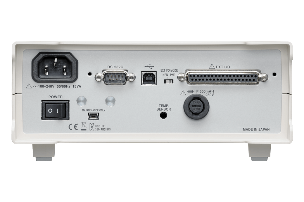 Hioki RM3544-01 DC Resistance Meter with External I/O, RS-232C and USB, 30mΩ to 3MΩ
