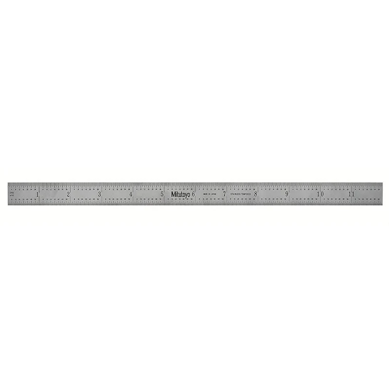 Mitutoyo 182-125 Wide Rigid Rule, Size 12" X 300mm
