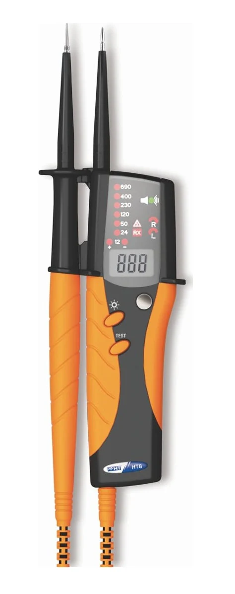 HT Instruments HT8 2-pole Multifunction Tester with LED and LCD Indicators