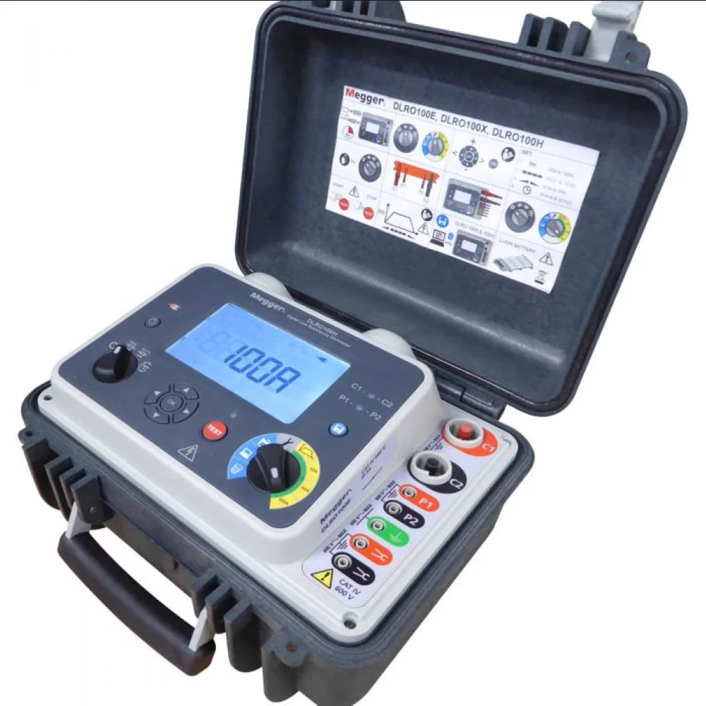 Megger DLRO100XB LG2-P3 Digital Low Resistance Ohmmeter, AC Power & Battery, USB