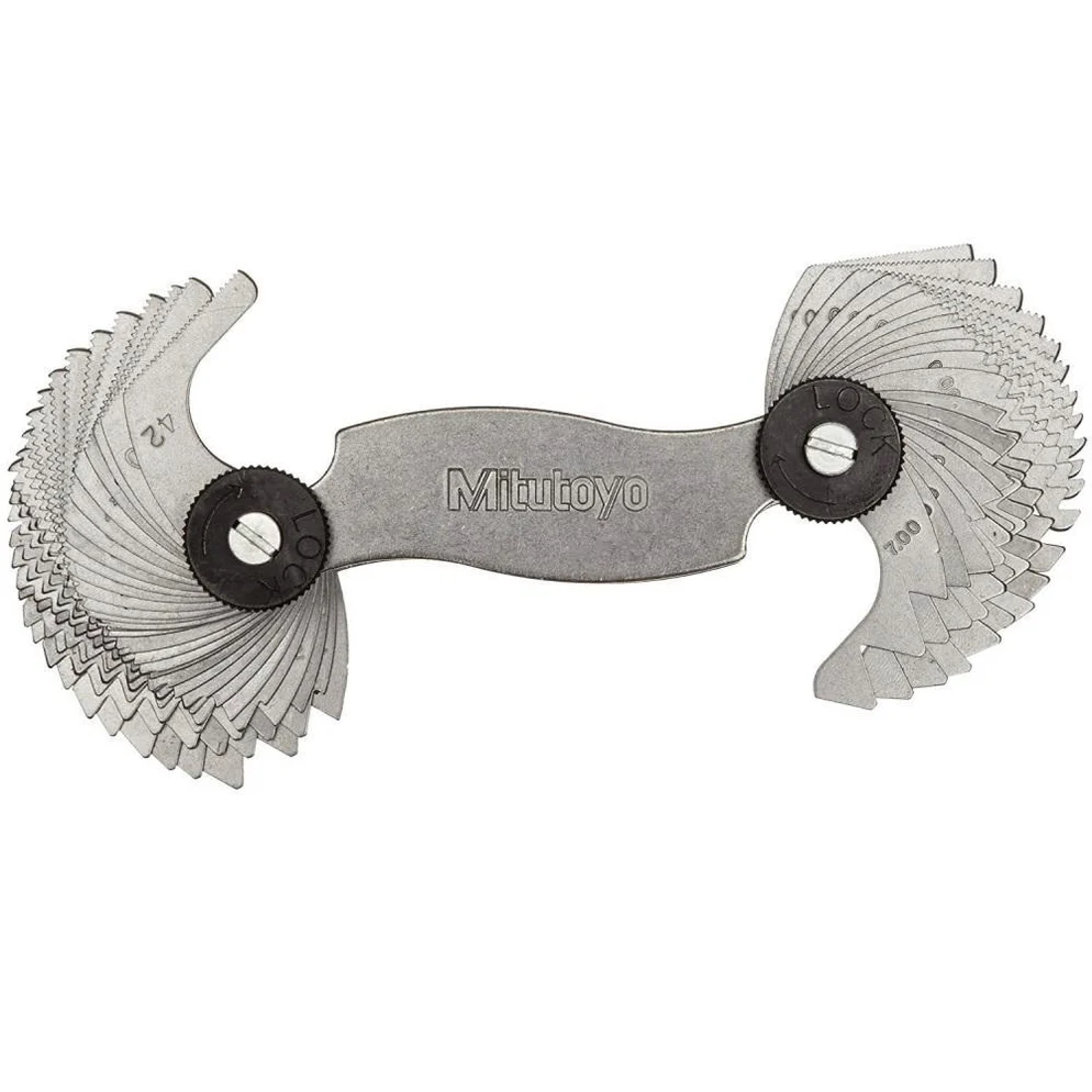 Mitutoyo 188-151 Metric-Unified Screw Pitch Gage .4-7mm/4 - 42TPI 51 Leaves