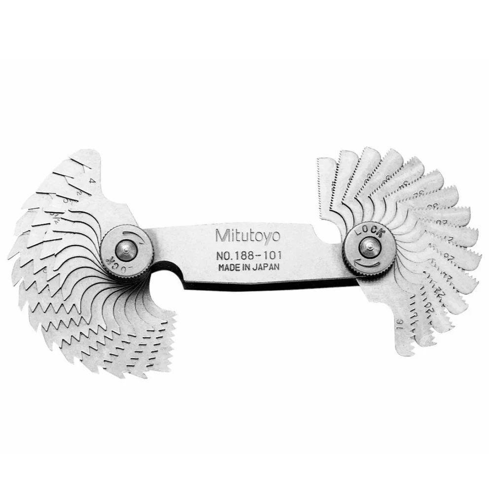 Mitutoyo 188-101 Whitworth Screw Pitch Gages, 4 - 42 TPI
