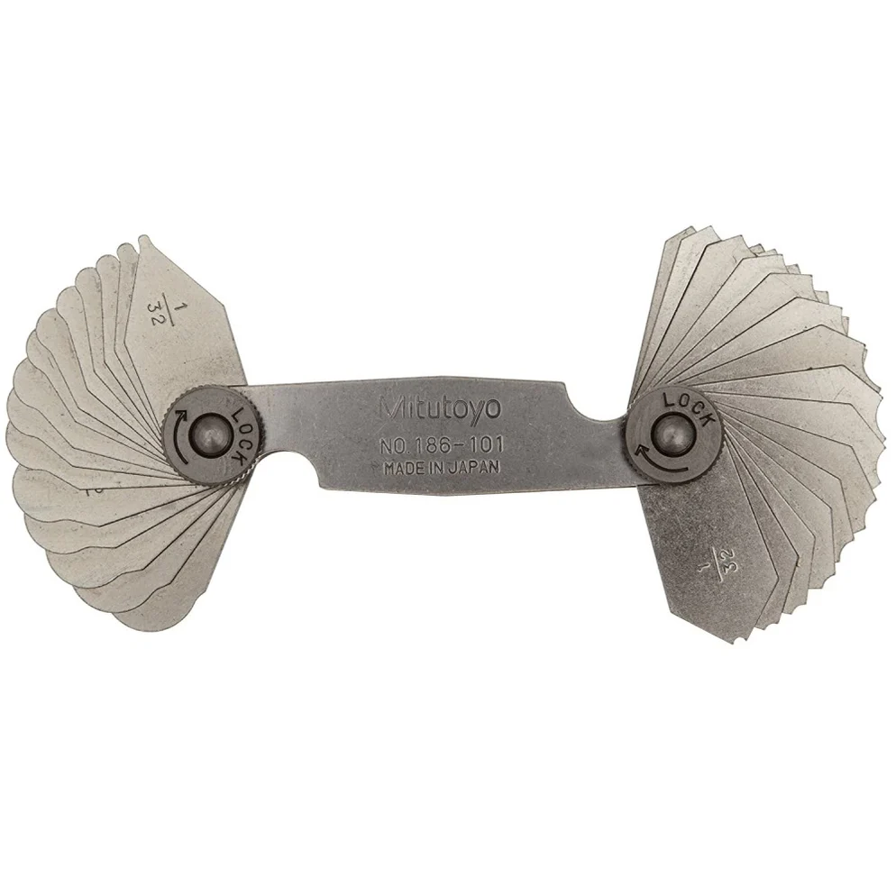 Mitutoyo 186-101 Radius Gage, Range 1/32"- 1/4"