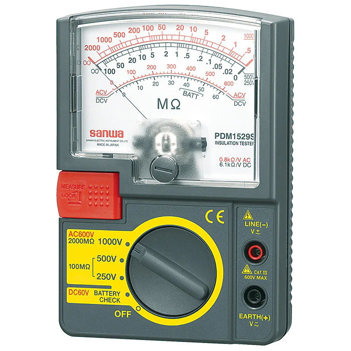 Sanwa PDM1529S | 1000V / 500V / 250V Analog Insulation Tester / Portable Insulation Resistance Meter