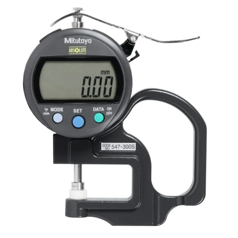 Mitutoyo 547-300S ABS Digital Thickness Gauge, Inch/Metric, Range 0-0.400"/10mm