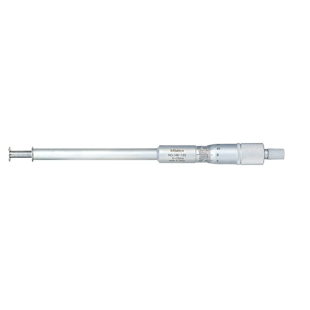 Mitutoyo 146-122 Groove Micrometer, Rotating Spindle, Range 0-25mm