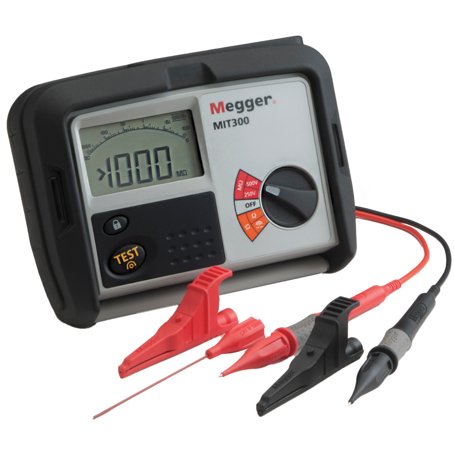 Megger MIT300 Insulation & Continuity Tester, 250V, 500V