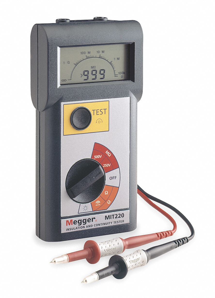 Megger MIT220 Handheld Insulation Tester, 500VDC