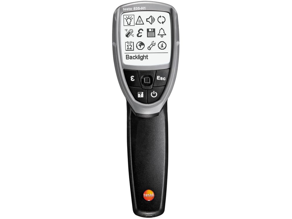 Testo 835-H1 Infrared Thermometer and Moisture Meter, Max Temp 600°C