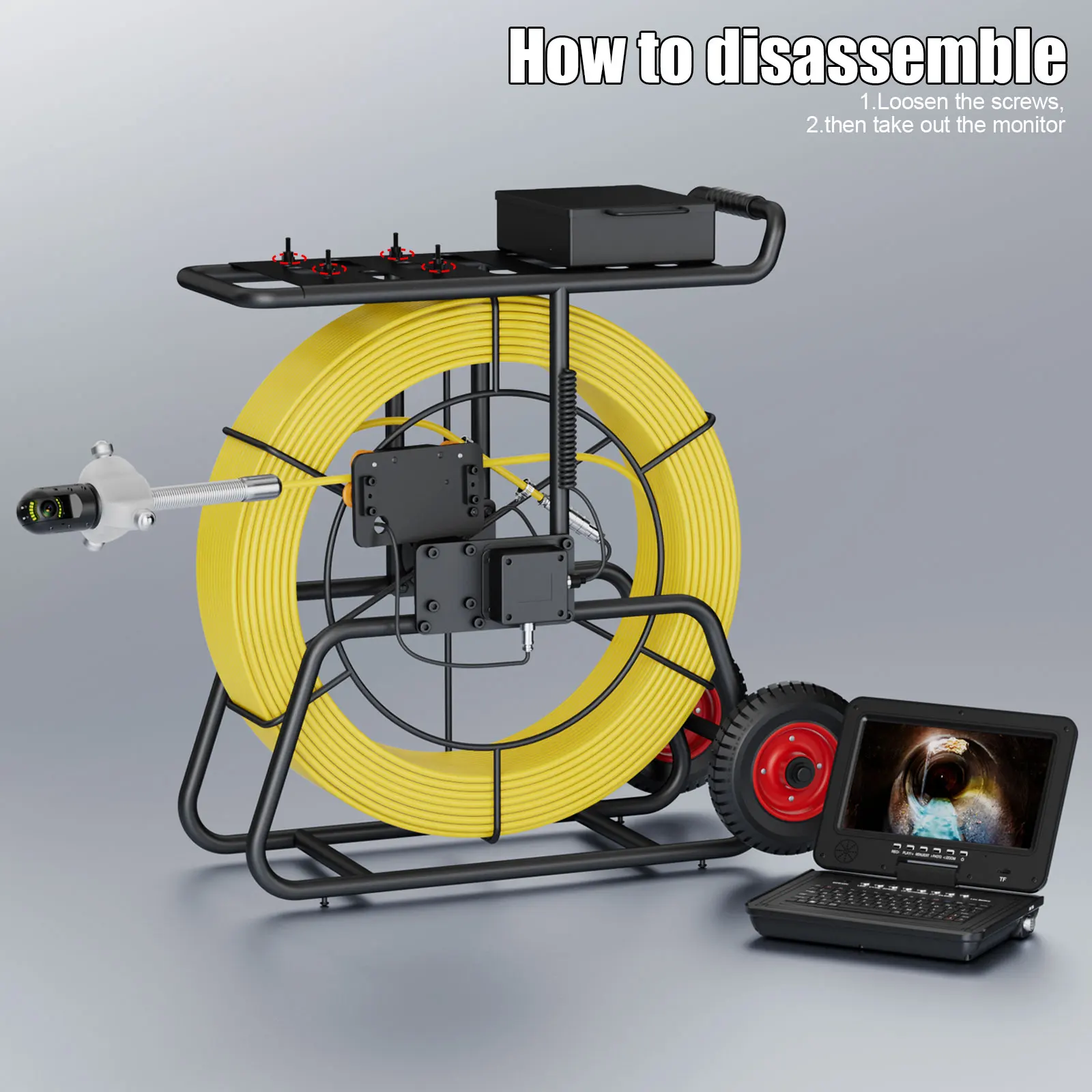 U15DJKYC50U8R-9C-120M Borescope HD Sewer Pipe Inspection Camera Range 120 Meter Cable 360 degrees10″inch