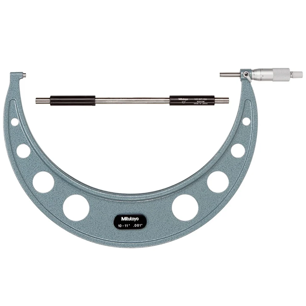 Mitutoyo 103-187 Outside Micrometer with Ratchet Stop, Range 10-11 Inch