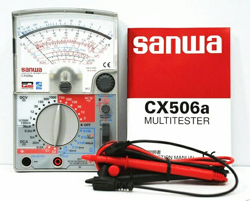 Sanwa CX506a Analog Multimeter with Capacitance Measurement and Built-in Transistor Oscillator