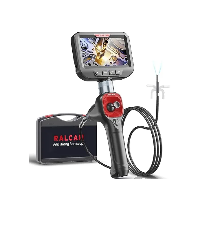 RALCAM F606B 360 Articulating Borescope 4-Way Joystick Articulation Inspection Camera IP67 6.2MM HD Steerable Endoscope With LED  1 Meter Cable Length