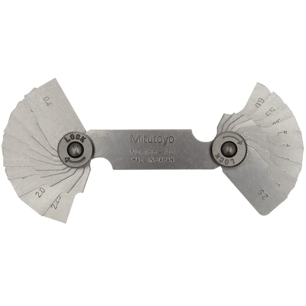 Mitutoyo 186-110 Radius Gauge 0.4-6mm. 18pairs