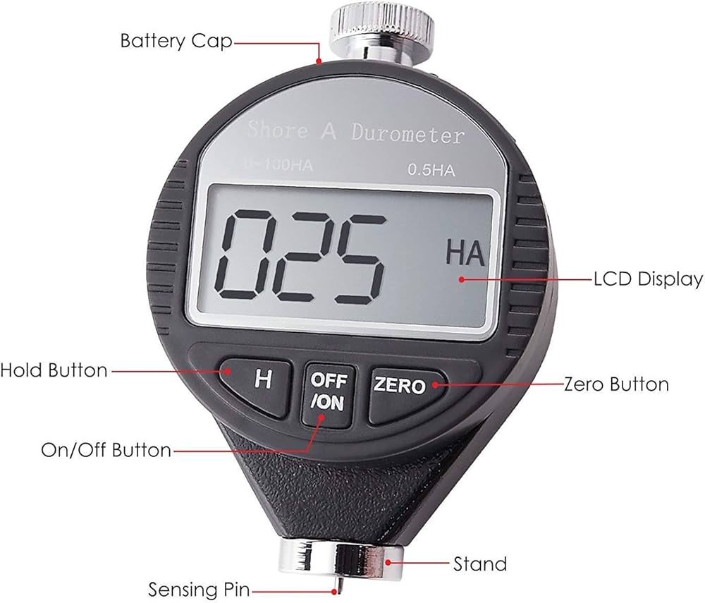 Shore D Hardness Tester Range: 0-100HD Resolution: 0.5HD Accuracy: no more than ±1%