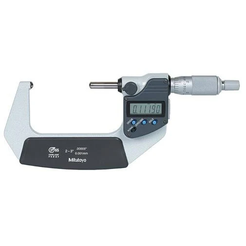 Mitutoyo 395-373-30 Spherical Face Digital Micrometer, Range 2-3"/50.8-76.2mm